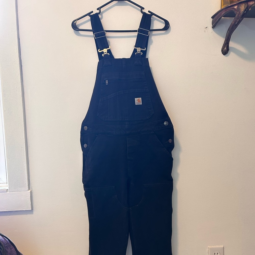 Like new black Carhart overalls.